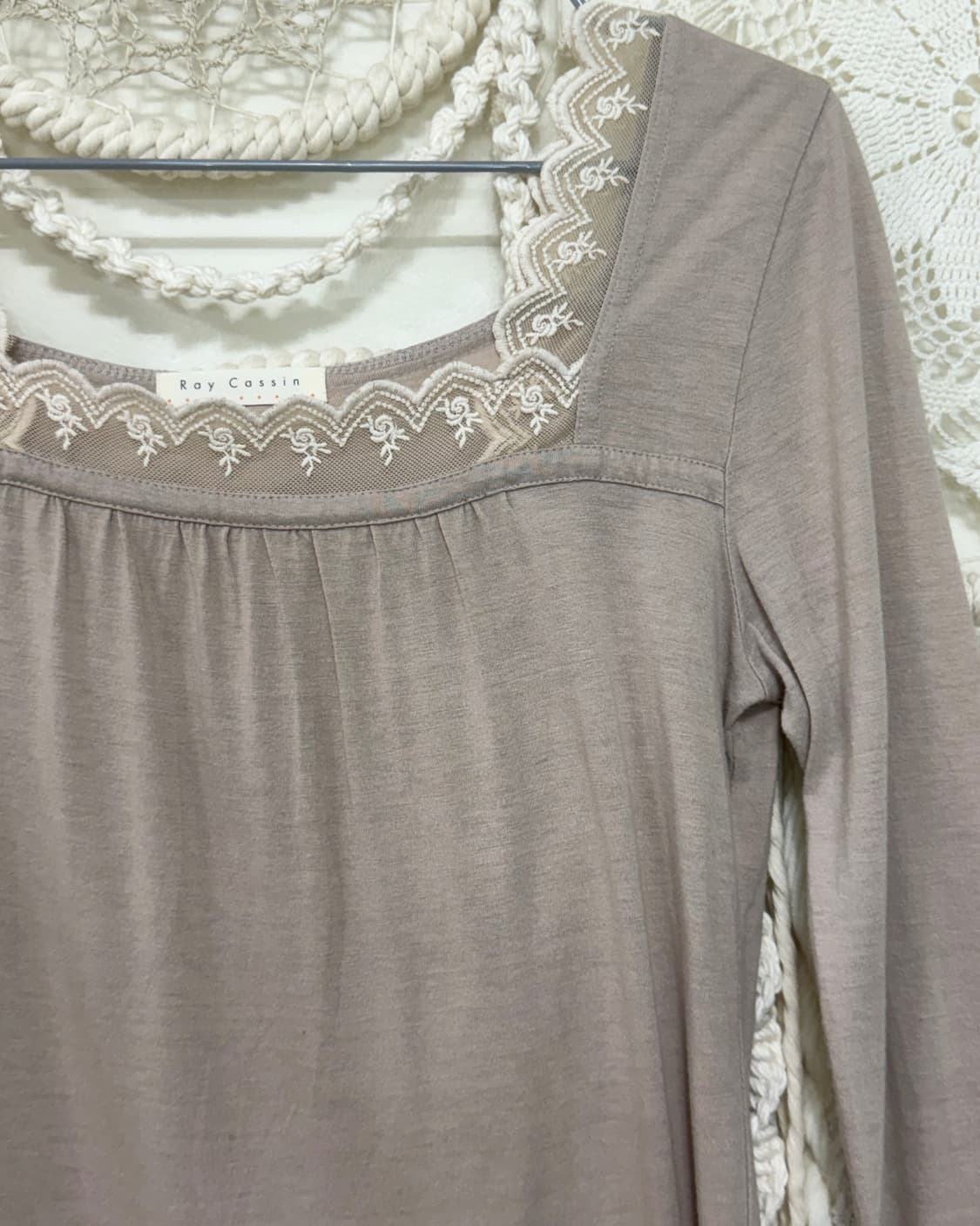 Mute Pink Beige Lace Sleeve 상품이미지4