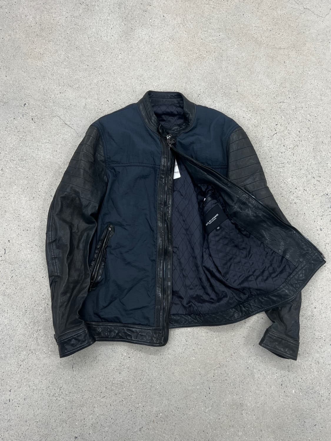 솔리드옴므 우영미 패브릭믹스 레더 자켓 상품이미지1