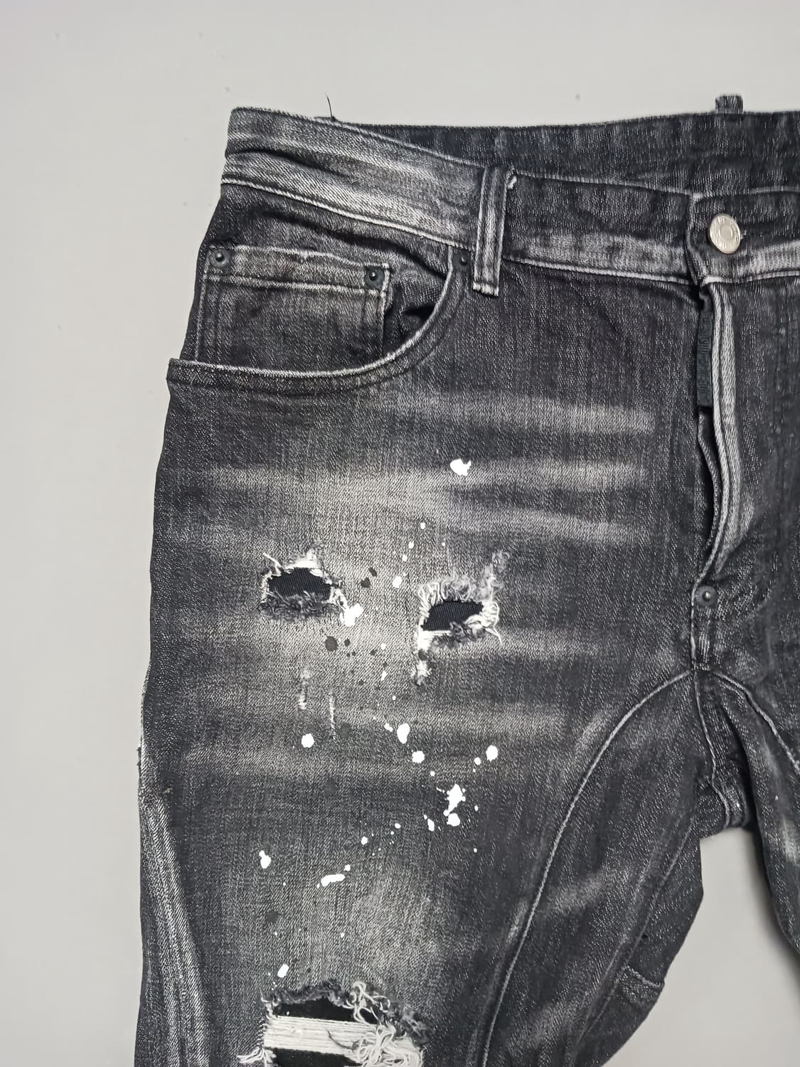 [50] 디스퀘어드2 로고프린팅 타이디바이커 블랙진 청바지 34 35 상품이미지2