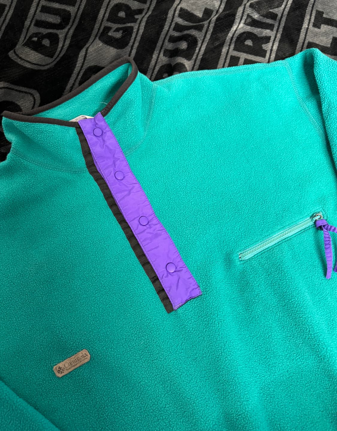 컬럼비아 쿼터 스냅 플리스 풀오버 민트 블랙 퍼플 상품이미지3