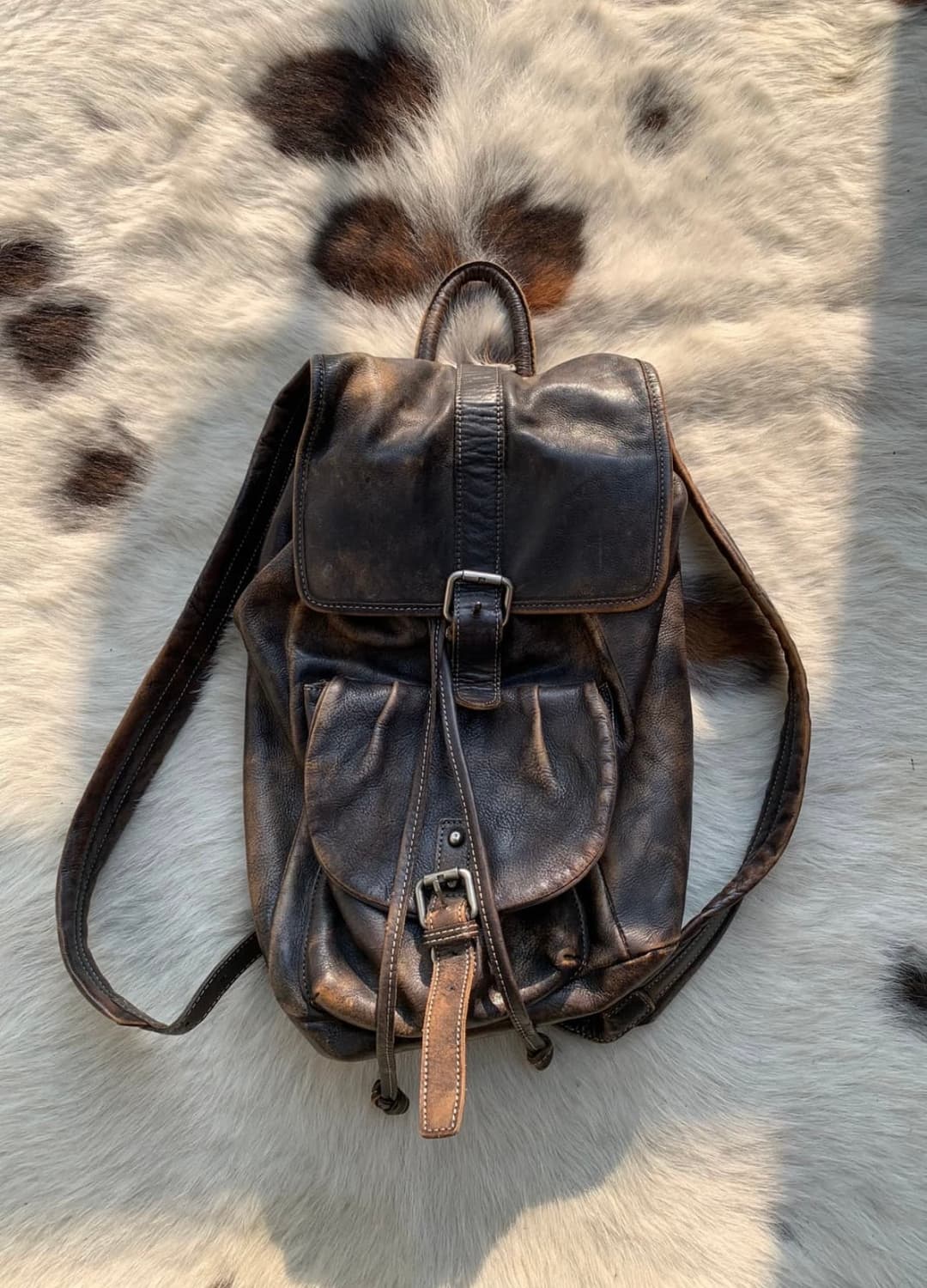빈티지 레더 백팩 상품이미지1