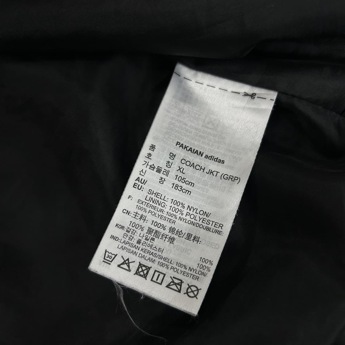 아디다스 블랙 코치 자켓 XL 상품이미지4