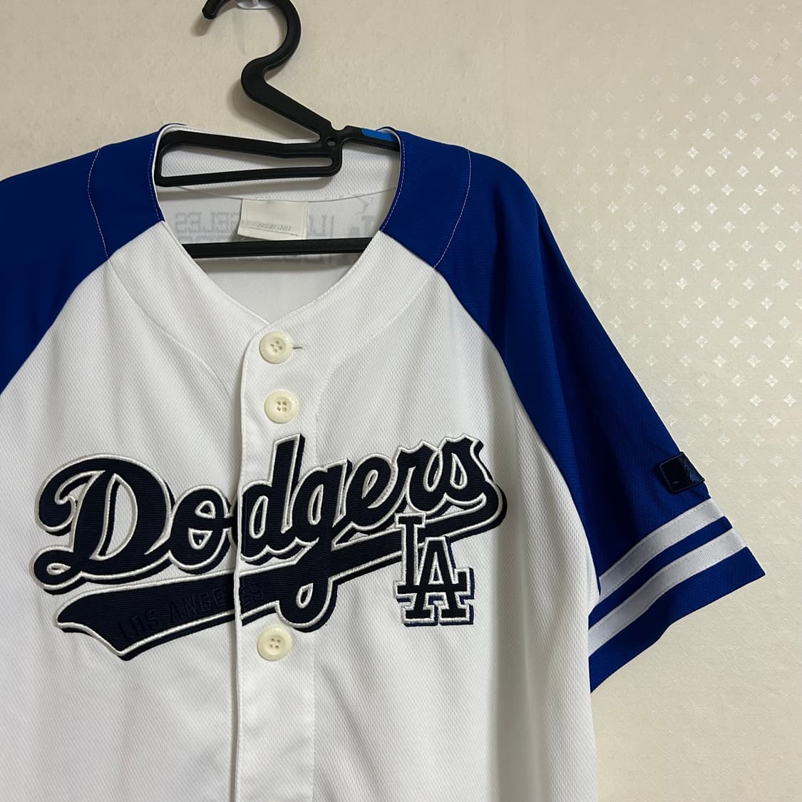 MLB LA 다저스 반팔 유니폼 티셔츠 자켓 화이트 블루 L 100  상품이미지5