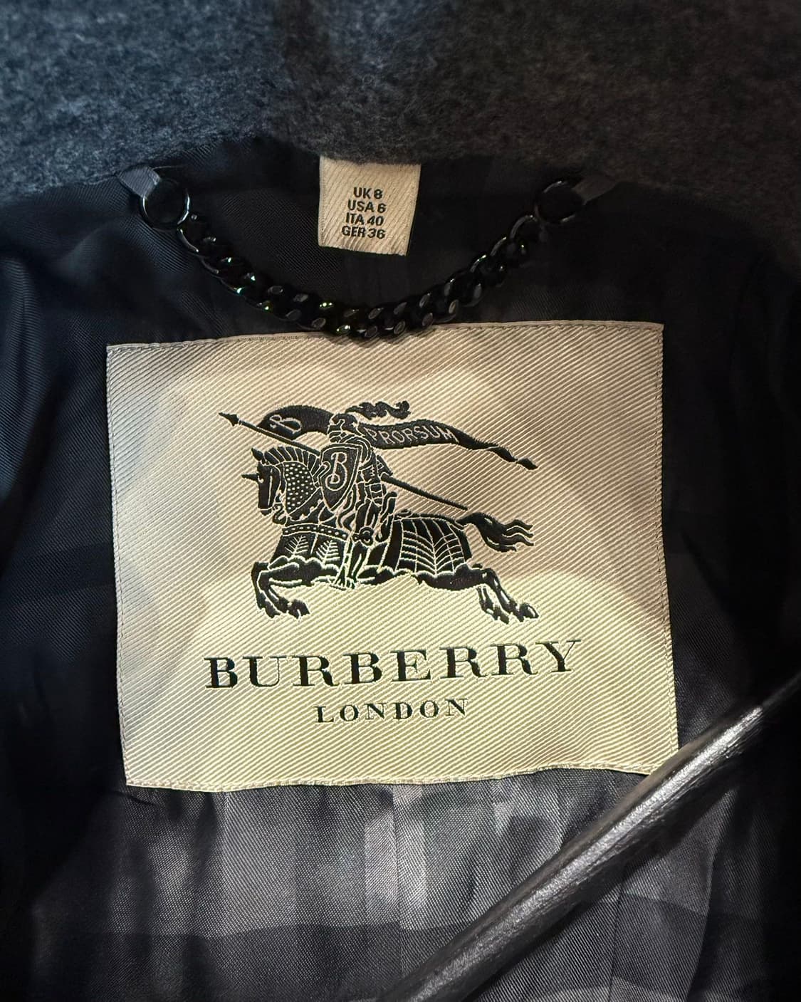 버버리 차콜 그레이 울 혼방 더블 브레스티드 코트 상품이미지8