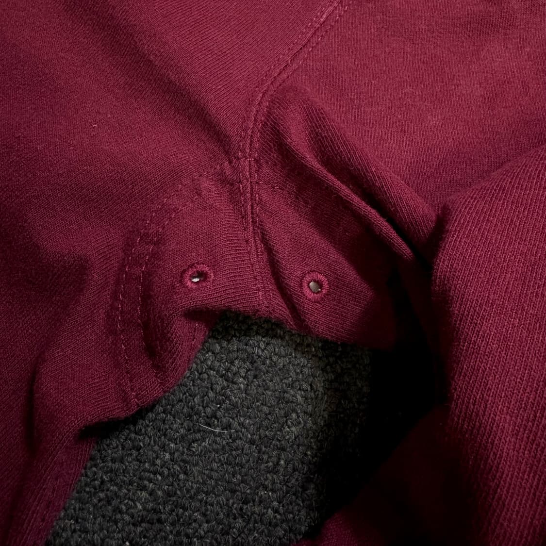 폴로 스몰로고 버건디 후드 M 상품이미지6