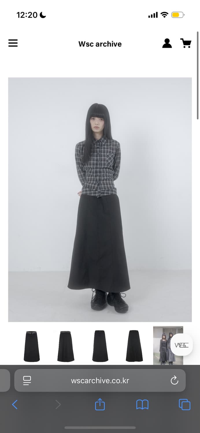 Folded check maxi skirt 001 상품이미지2