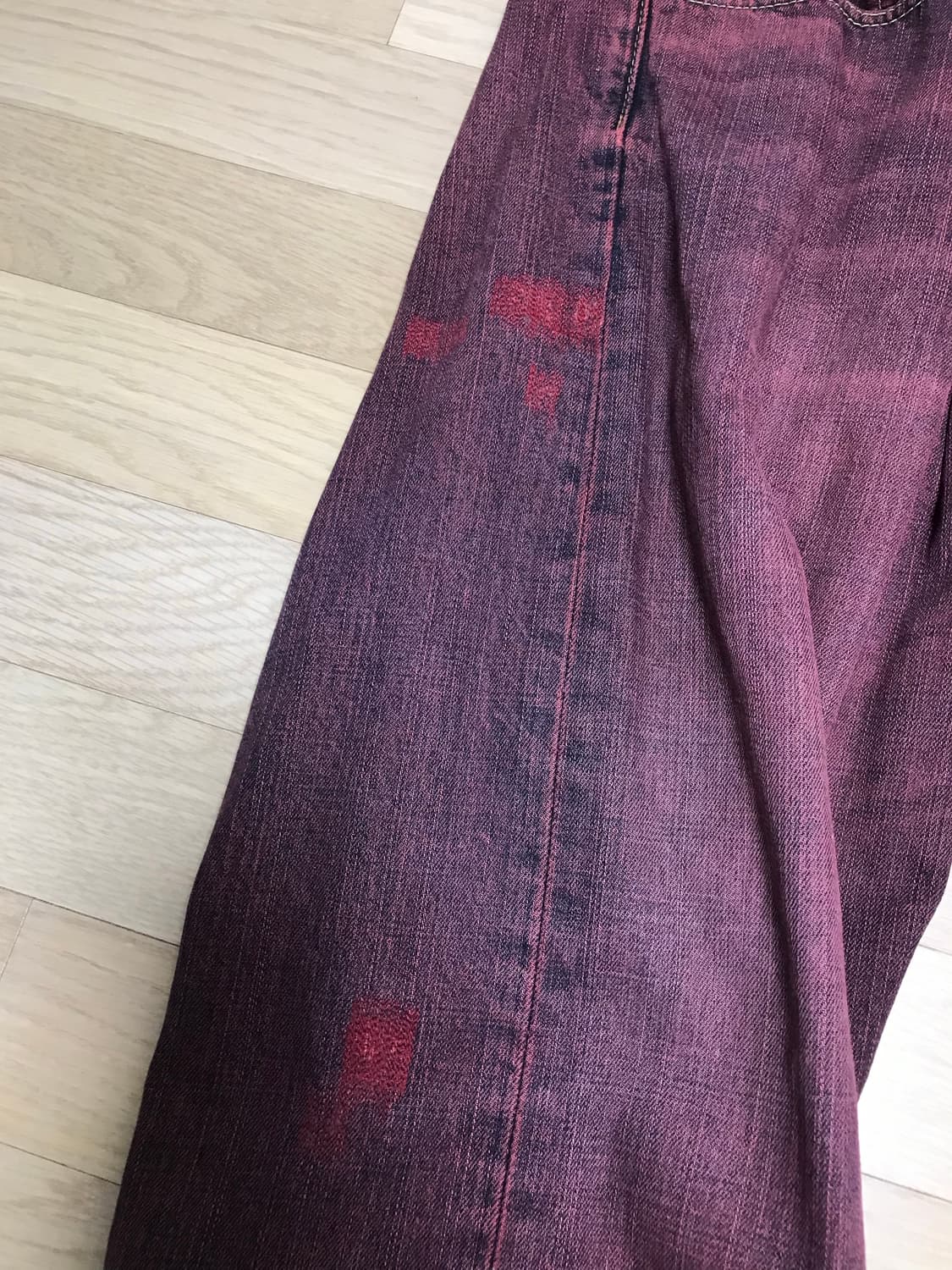 빈티지 리바이스 버건디 와이드 데님팬츠 상품이미지4