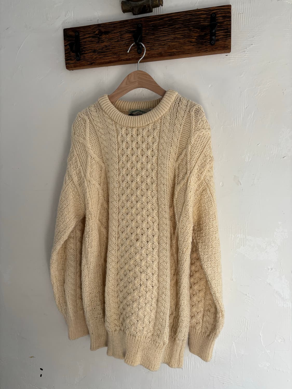 아란크래프트 베이지 피셔맨 울 니트 상품이미지1