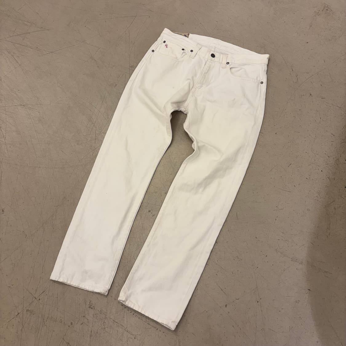 폴로 랄프로렌 화이트 스트레이트 핏 팬츠 상품이미지3