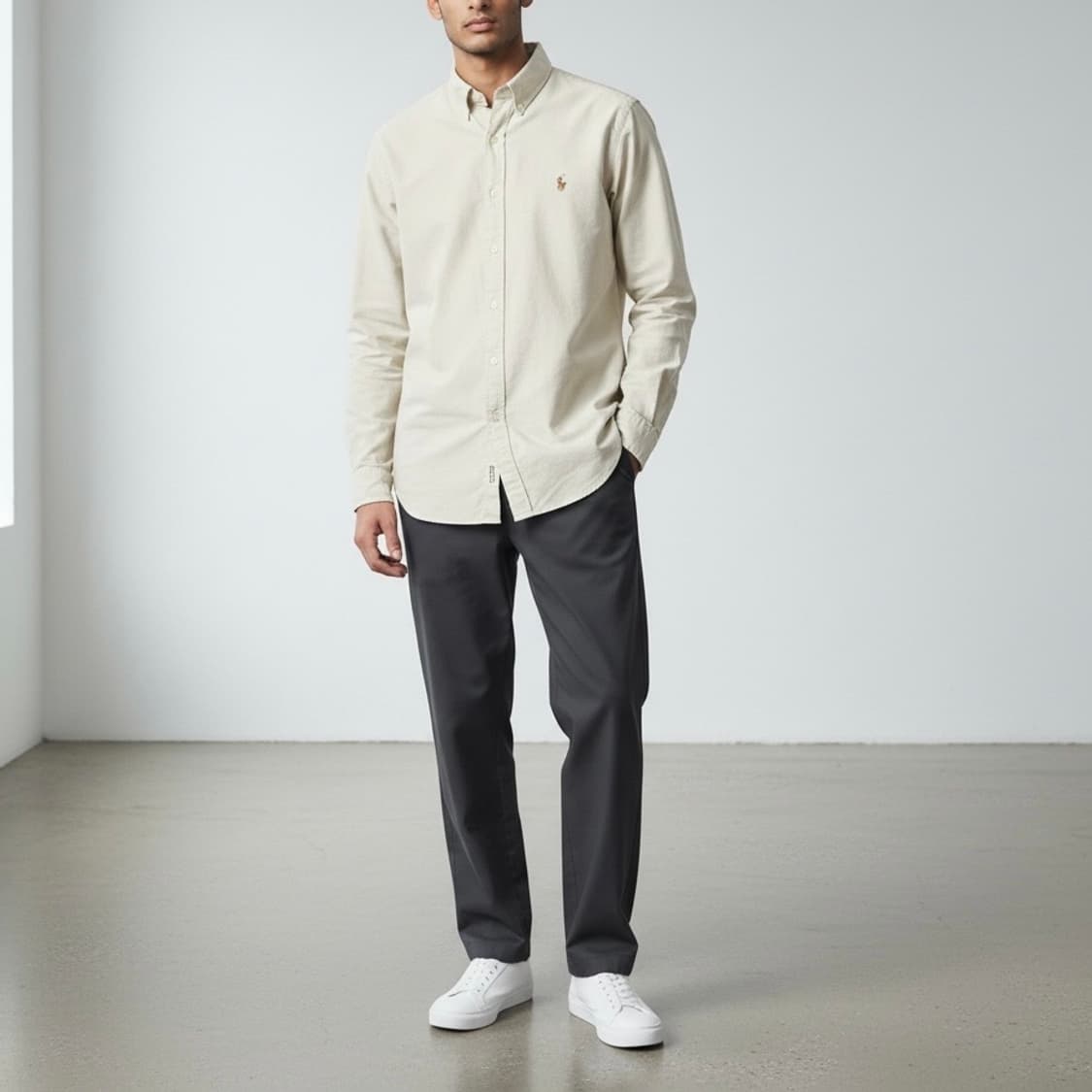 [XXL] Polo 폴로 랄프로렌 살구색 코튼 옥스퍼드 셔츠 상품이미지4