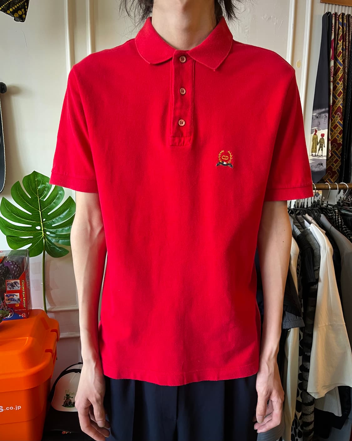 80-90s Old DIOR Classic 1/2 PK-Shirt 상품이미지2