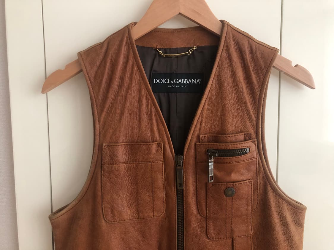 돌체앤가바나 빈티지 멀티포켓 양가죽 베스트 자켓 상품이미지2
