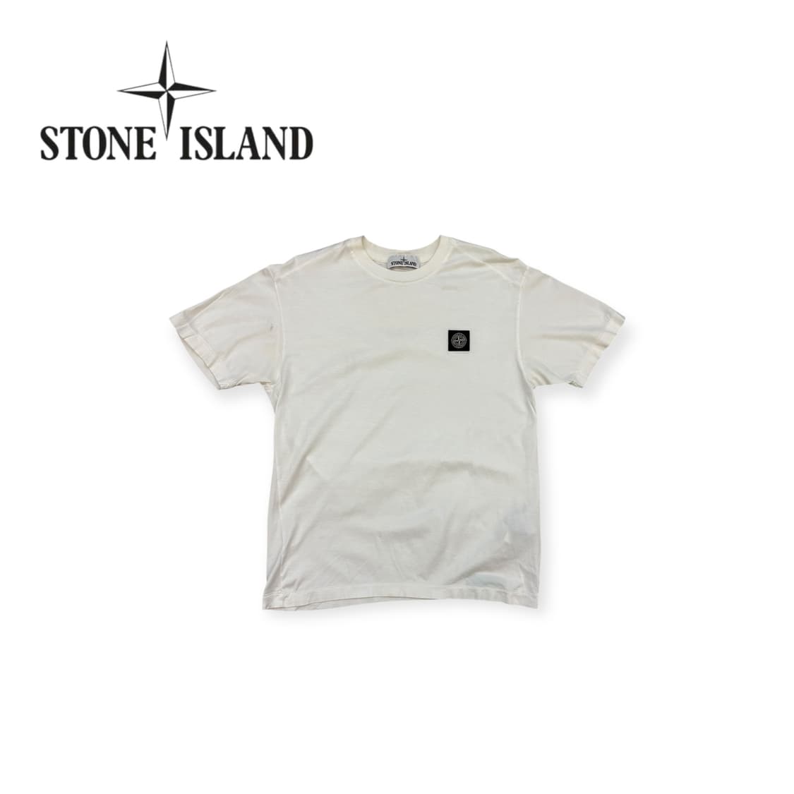 스톤아일랜드 로고 화이트 티셔츠 상품이미지1