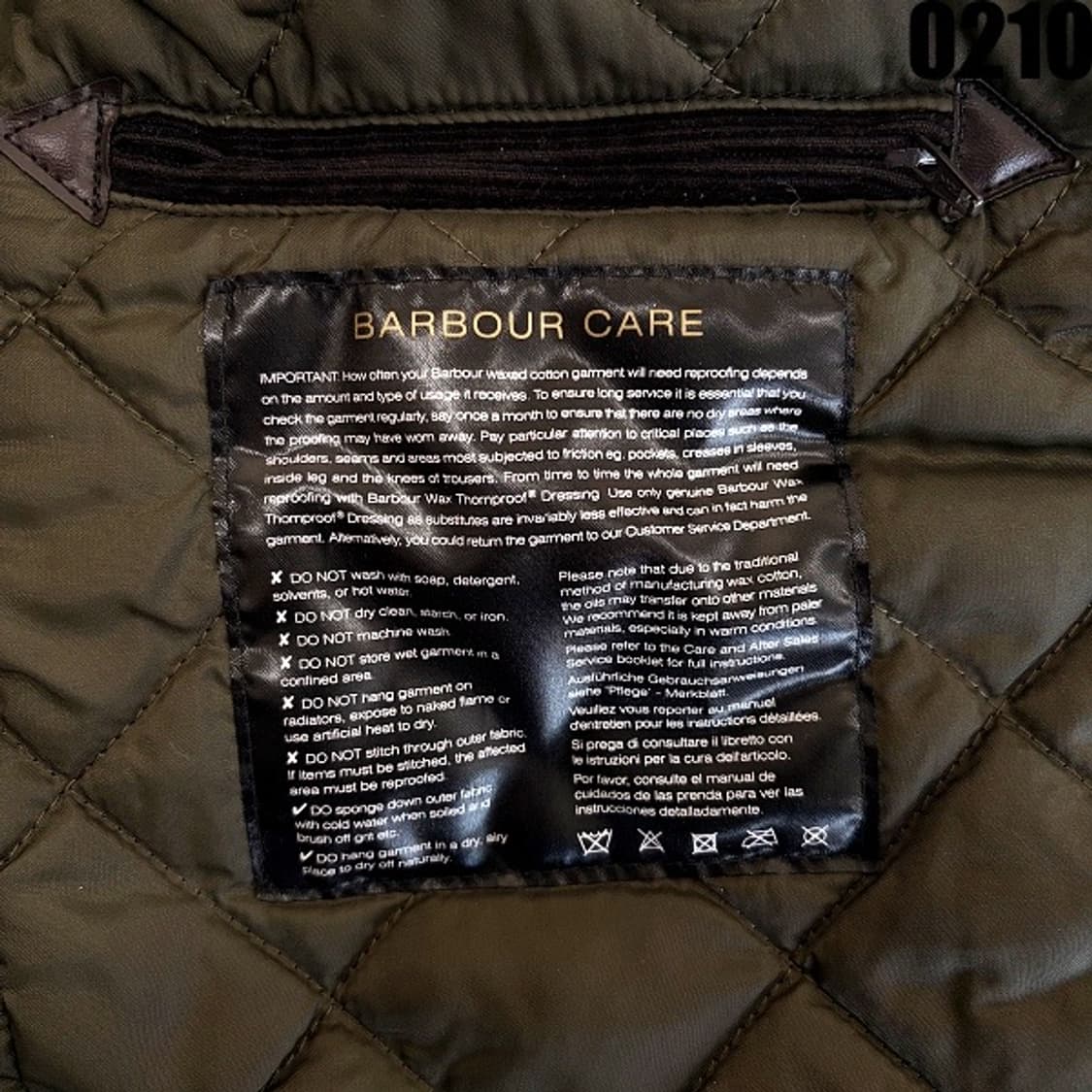 바버 듀크 왁스 자켓 M 0210  상품이미지9