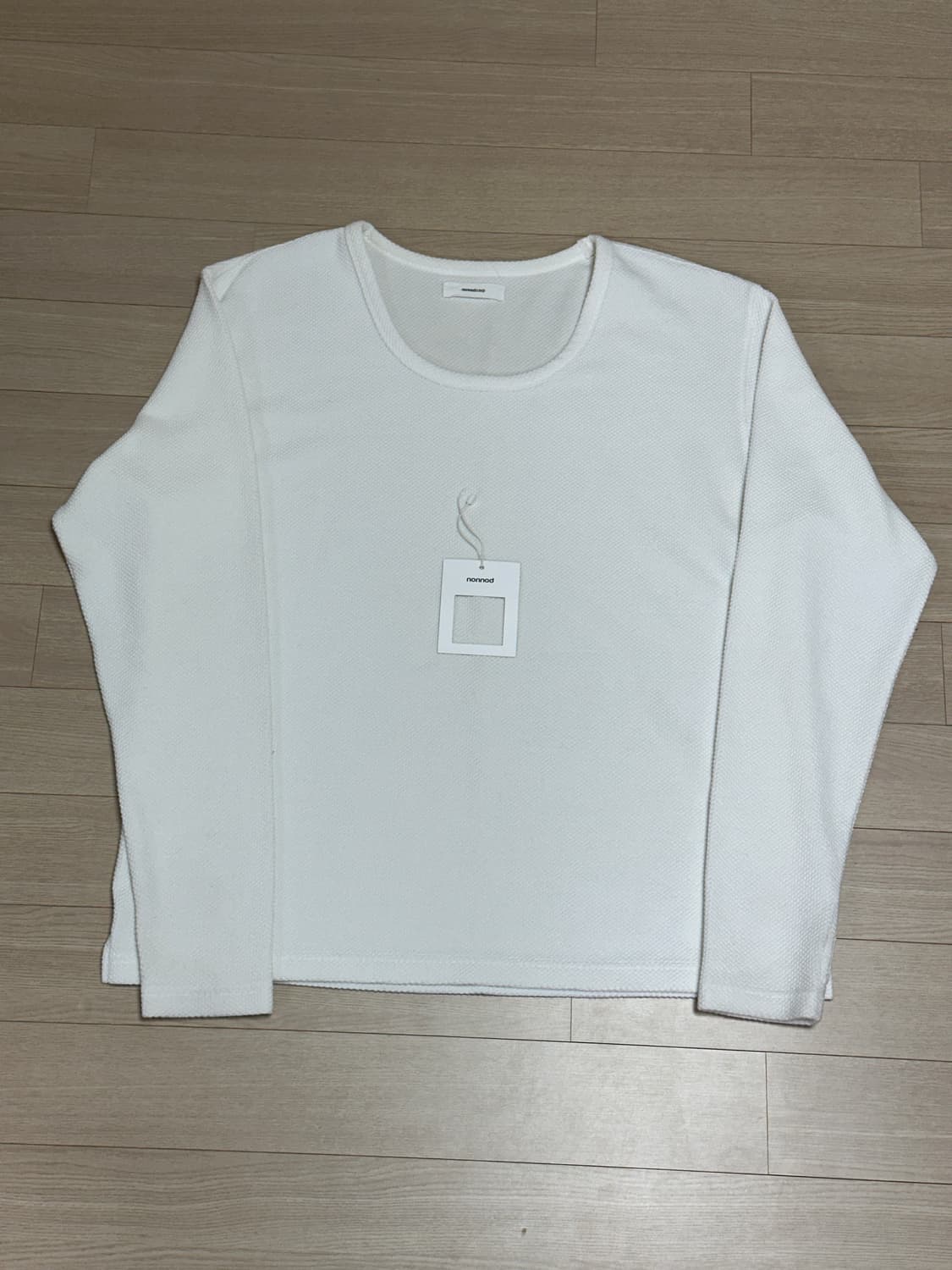 (1) 논노드 핑거홀 유넥 롱슬리브 티셔츠 그레이, 화이트 상품이미지1