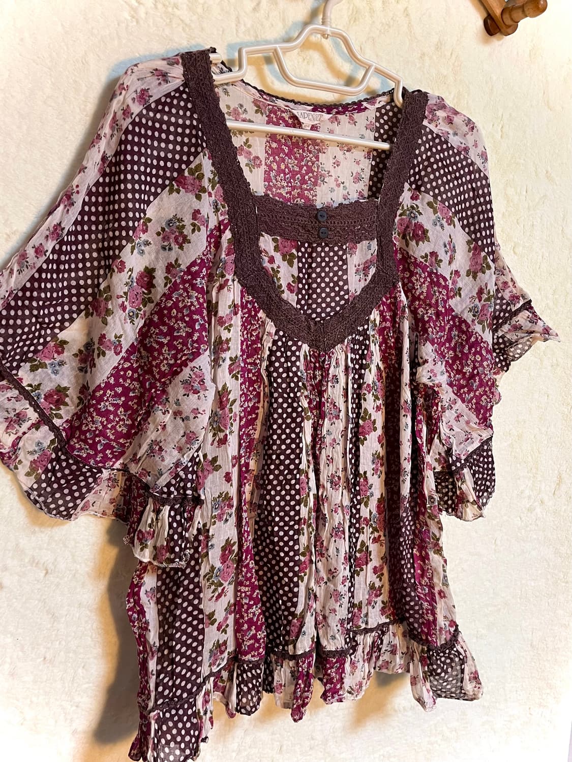 빈티지 체리 모리걸 크로쉐 블라우스 상품이미지3