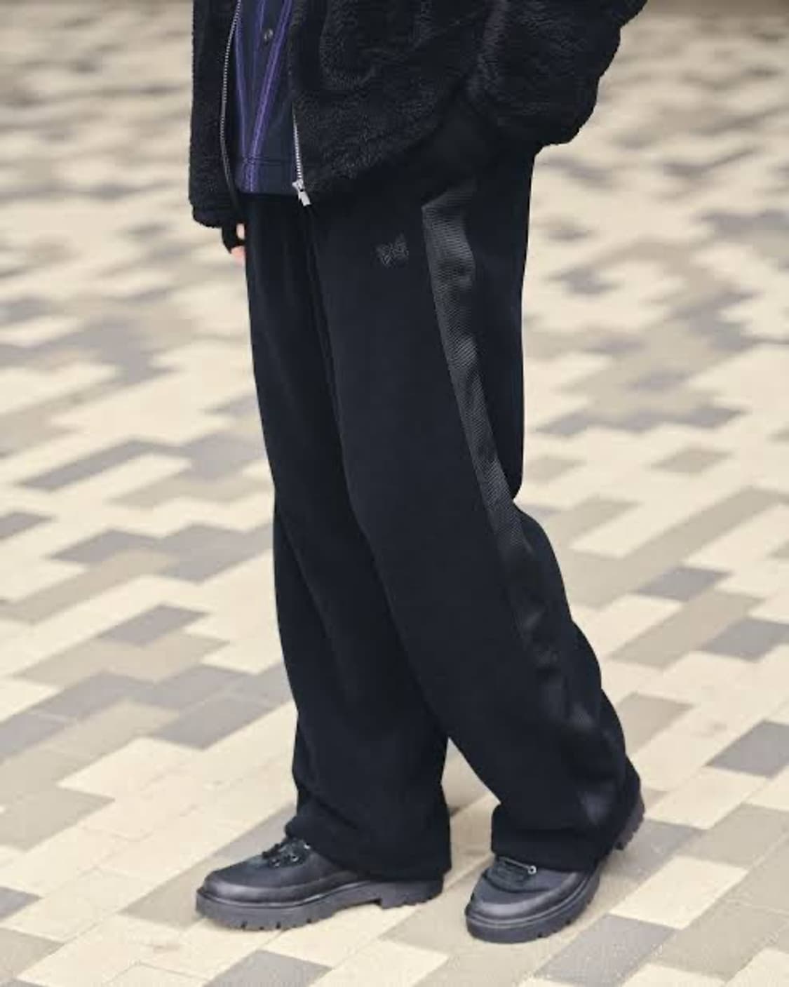 니들스 x 유니클로 플리스 와이드 팬츠 블랙 (JP) 상품이미지1