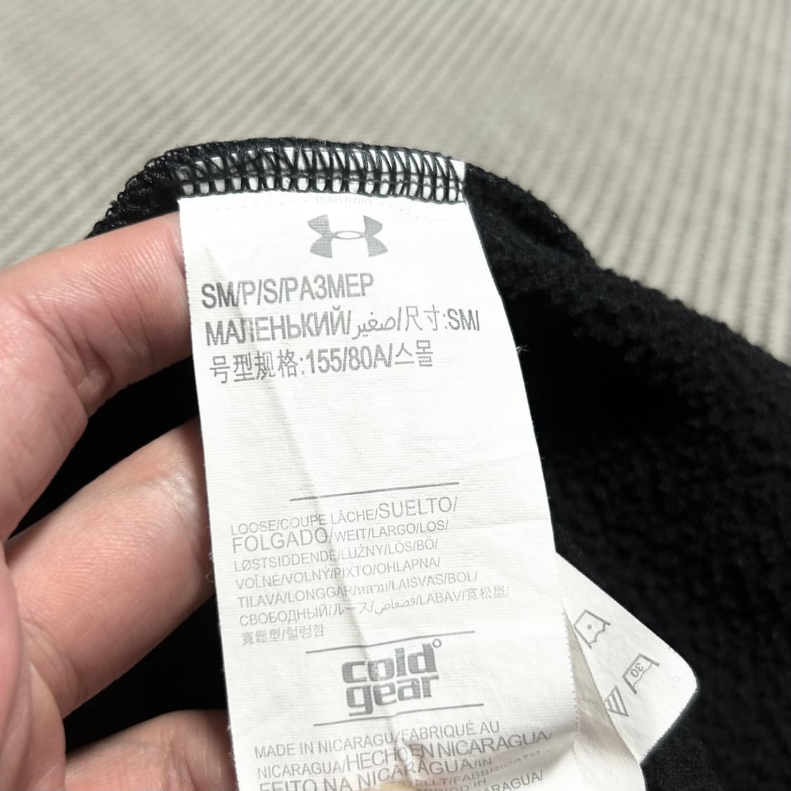 [S] Underarmour 언더아머 기모 블랙 후드티 상품이미지5