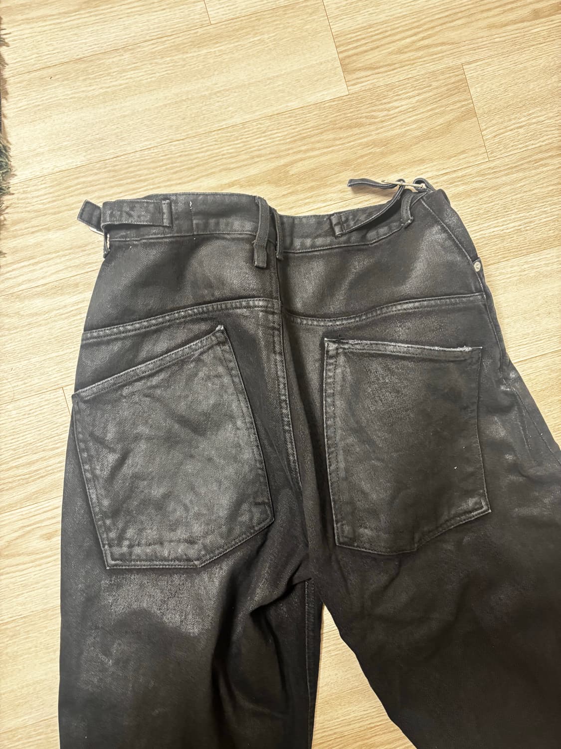 yiyae 이예 와이드 워시드 데님 팬츠 코팅블랙 S 상품이미지5