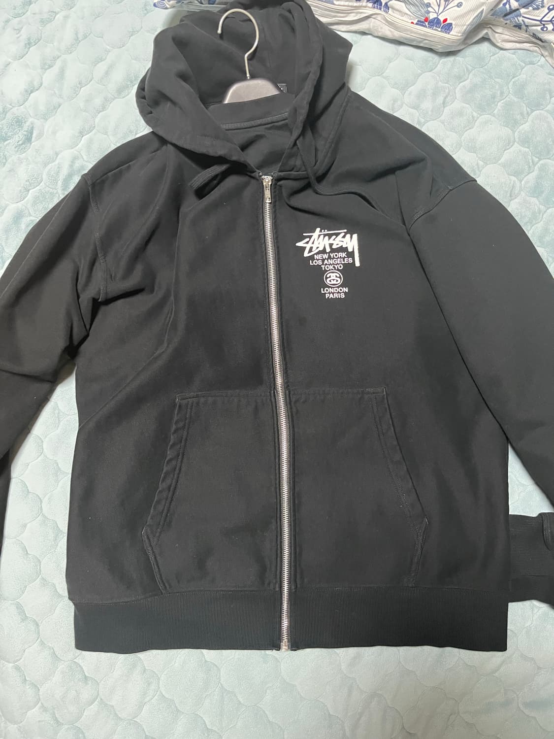 스투시 월드투어 후드집업 블랙xl 상품이미지3
