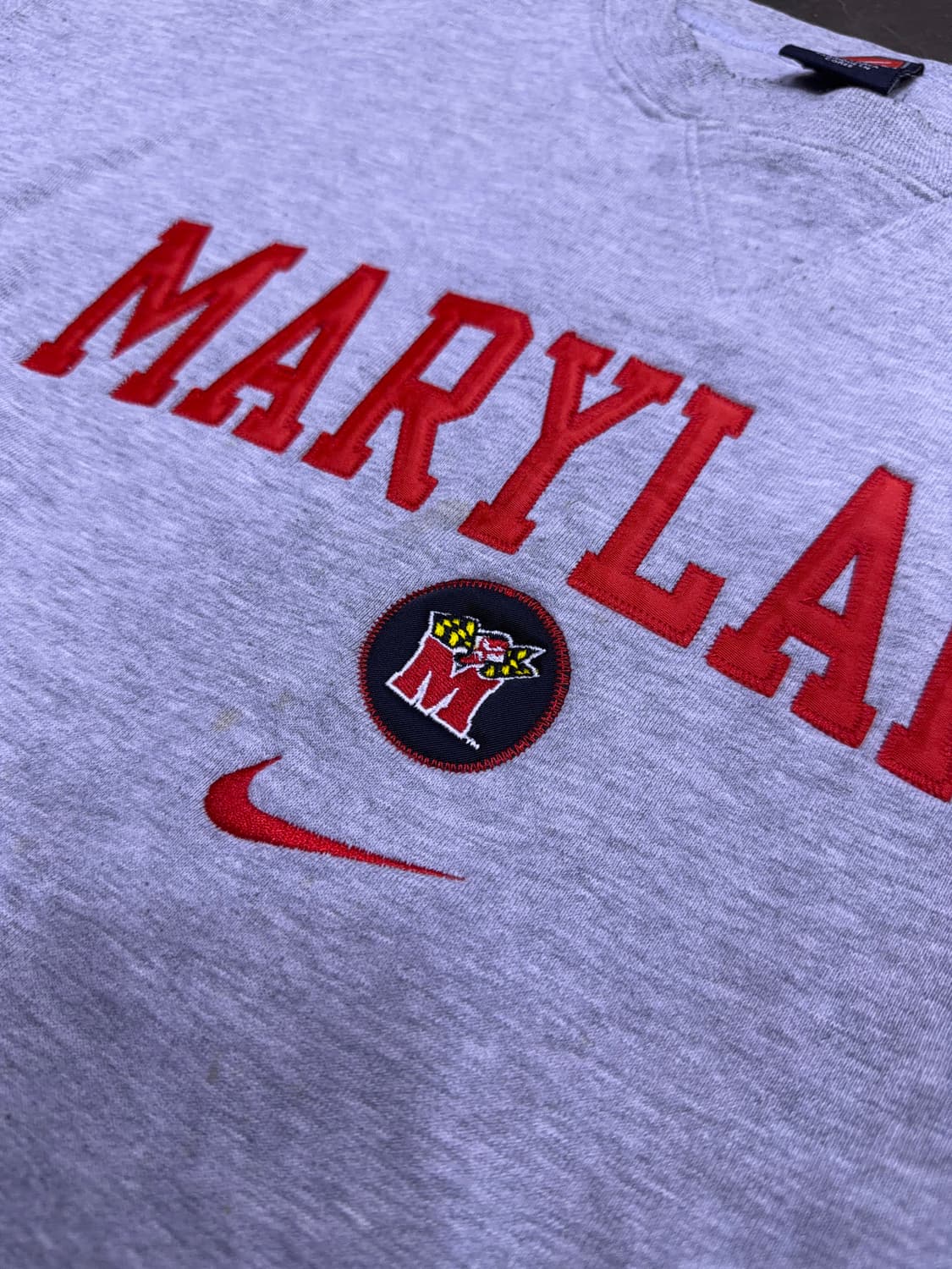 나이키 메릴랜드 패치 자수 맨투맨 스웻셔츠 그레이 XL 상품이미지6