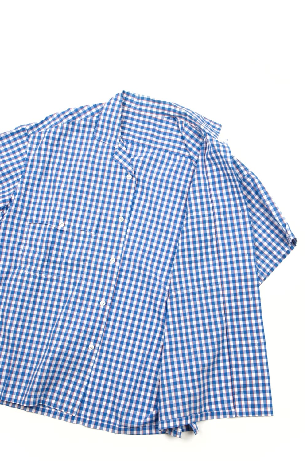 PORTER CLASSIC 케루악 깅엄 체크 셔츠 블루  상품이미지5