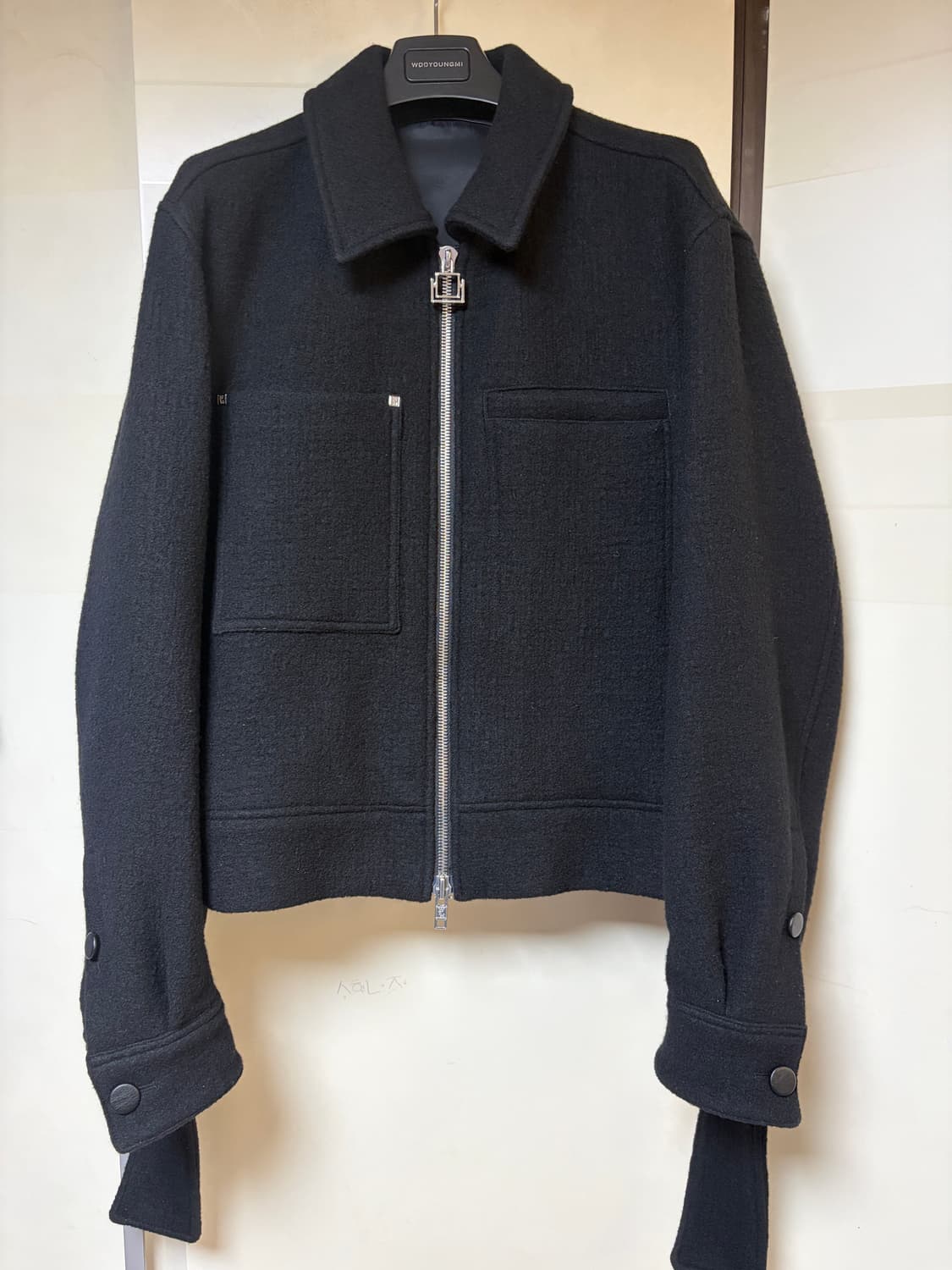 23FW 우영미 벨티드 울 점퍼 블랙 46 상품이미지1