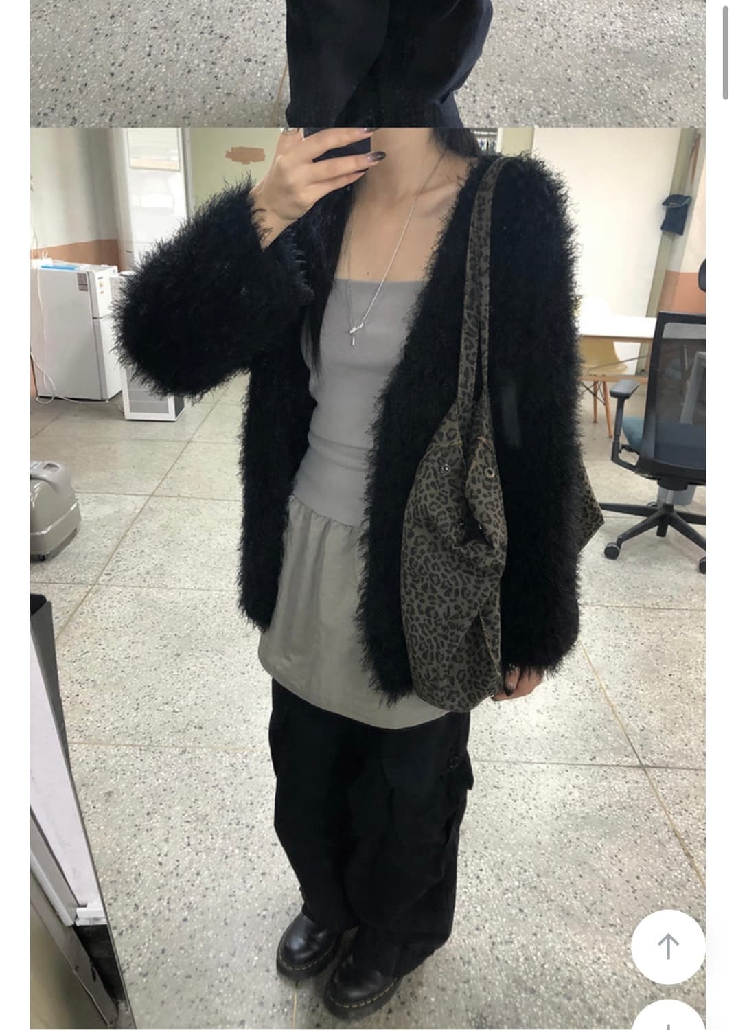 블랙 퍼 가디건 상품이미지2