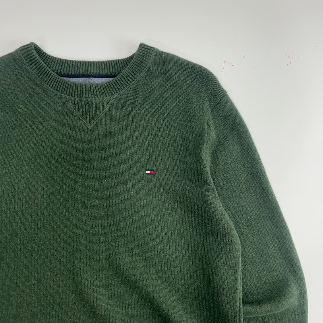 Tommy hilfiger 타미힐피거 스몰로고 카키니트 상품이미지4