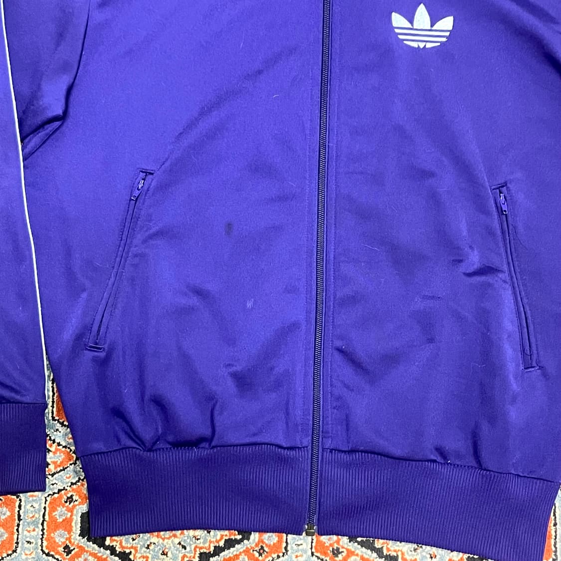 아디다스 오리지날 파이어버드 퍼플 기모 집업 져지 남성95 상품이미지3