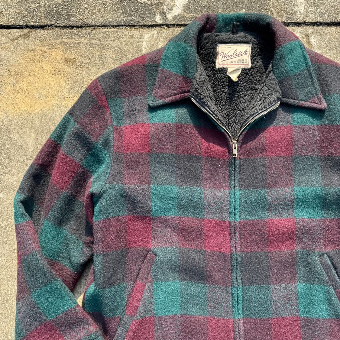 [L] Woolrich 울리치 체크 울 쉐르파 자켓 상품이미지4