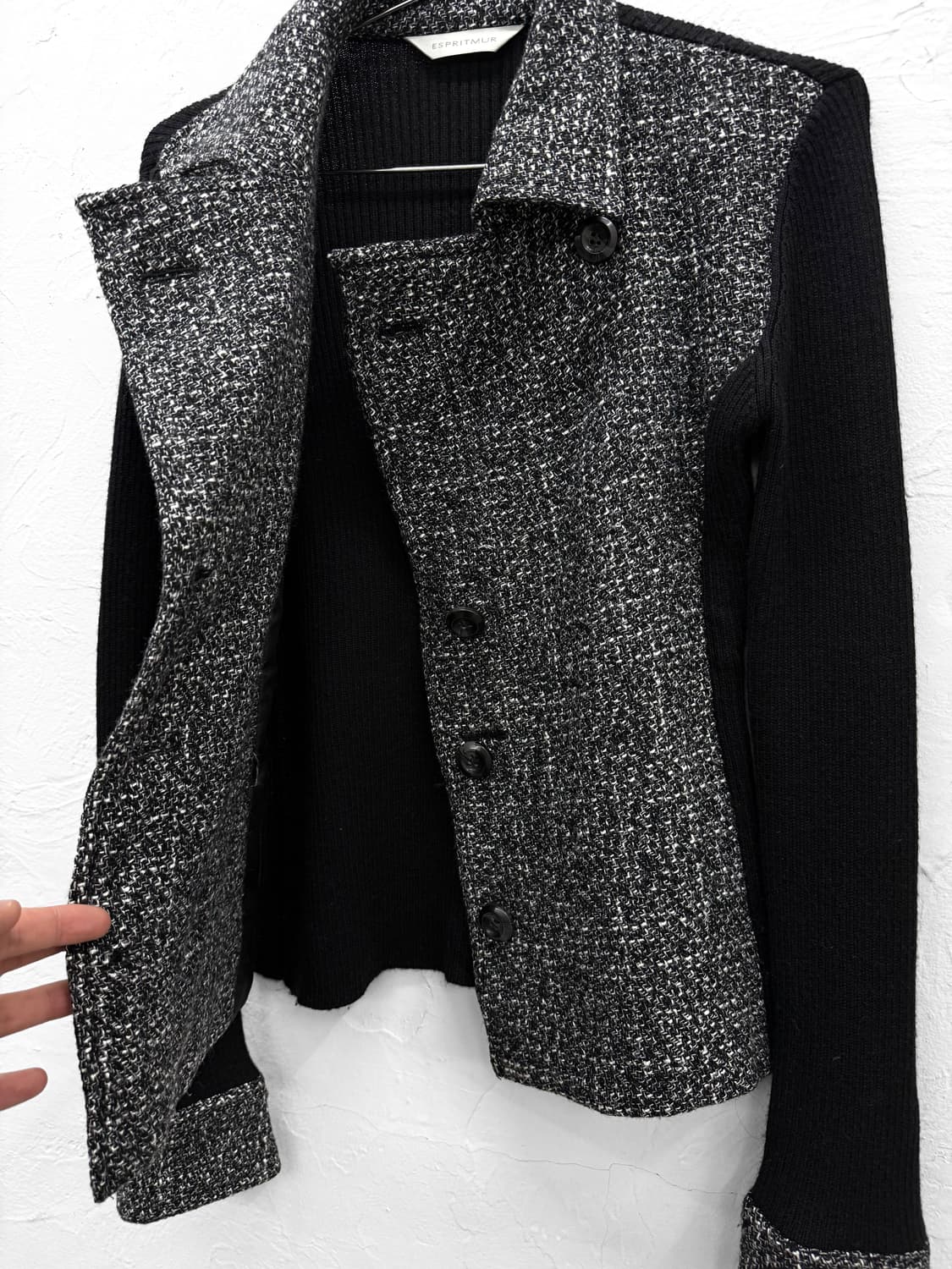 espritmur 버튼 트위드 니트 자켓 상품이미지3