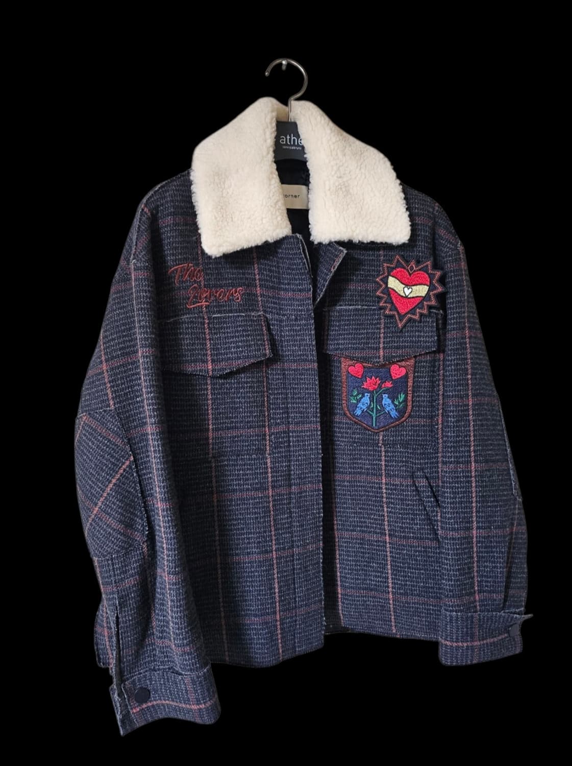 앳코너 털카라 와펜장식 오버핏 점퍼 55 66 상품이미지8