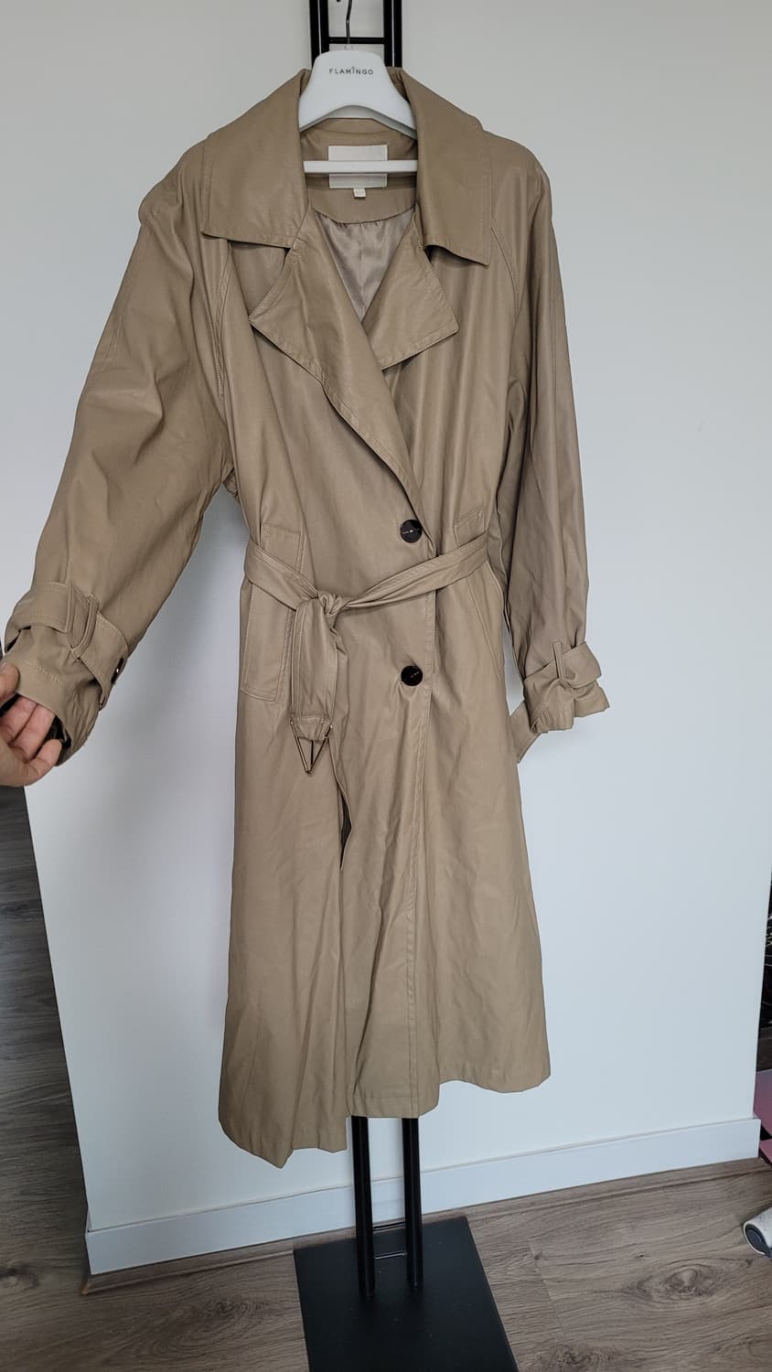 플라스틱아일랜드  레더형  트랜치자켓-S사이즈 상품이미지3