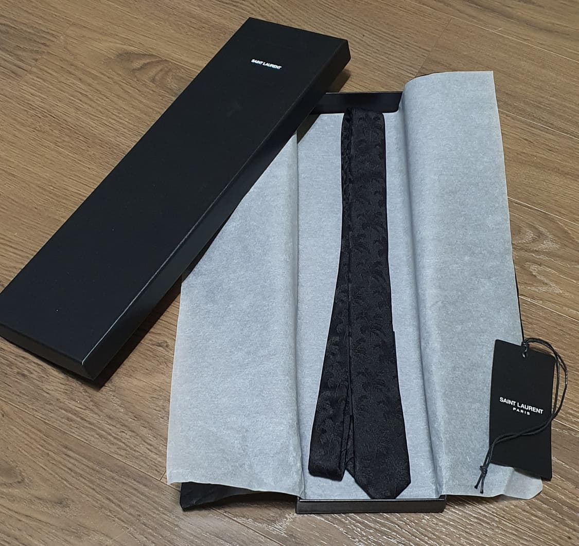 생로랑 야자수 자카드 넥타이 스키니 타이 상품이미지2