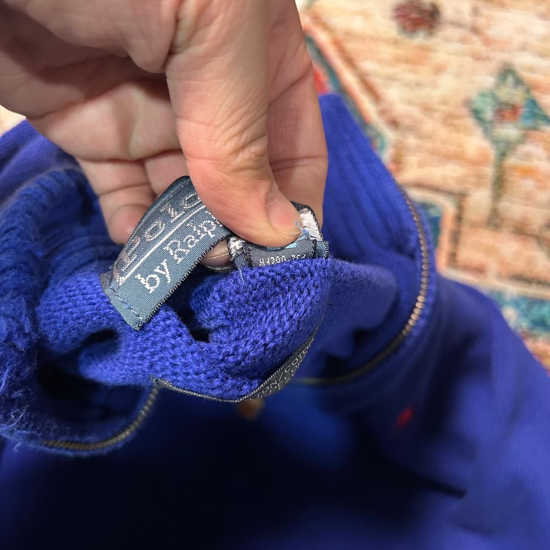 [L] 폴로 랄프로렌 니트 반집업 블루 상품이미지5