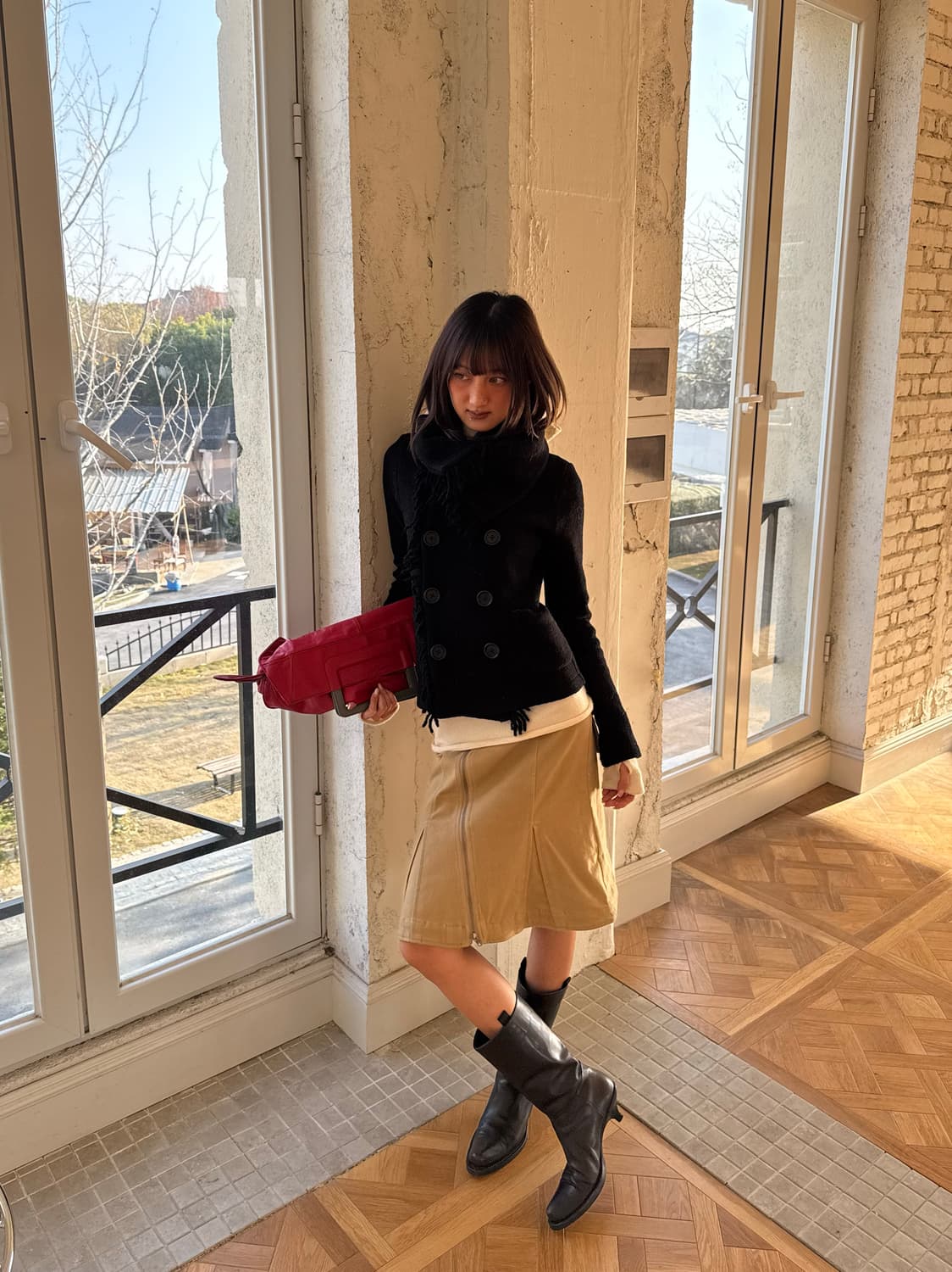  Andivogels fringe wool coat (size S) 상품이미지1