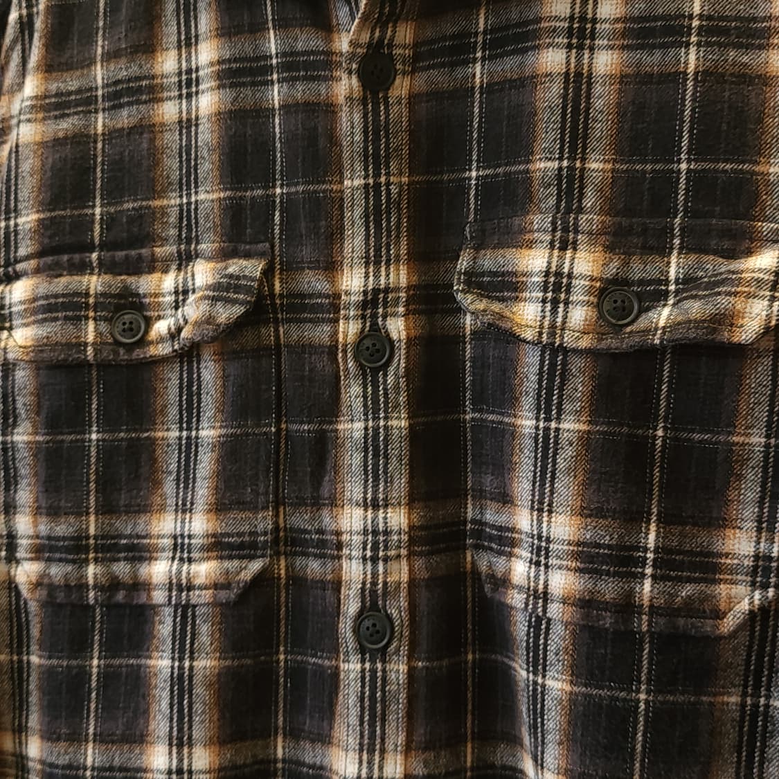 90s 아메리칸 빈티지 체크셔츠 헤비 플란넬 워크셔츠 블랙 L 상품이미지6