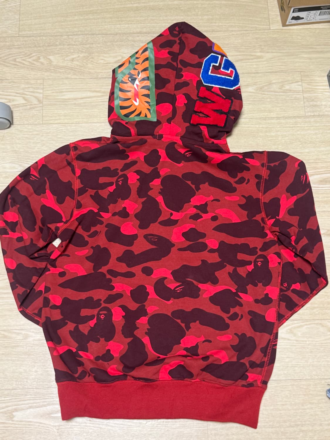 베이프 더블 타이거 샤크 후드집업 레드 L 상품이미지10