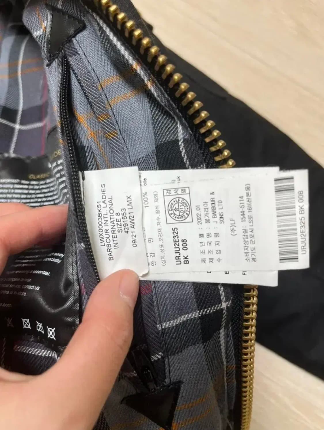 바버 인터네셔널 왁스 자켓 블랙[UK 8] 상품이미지10