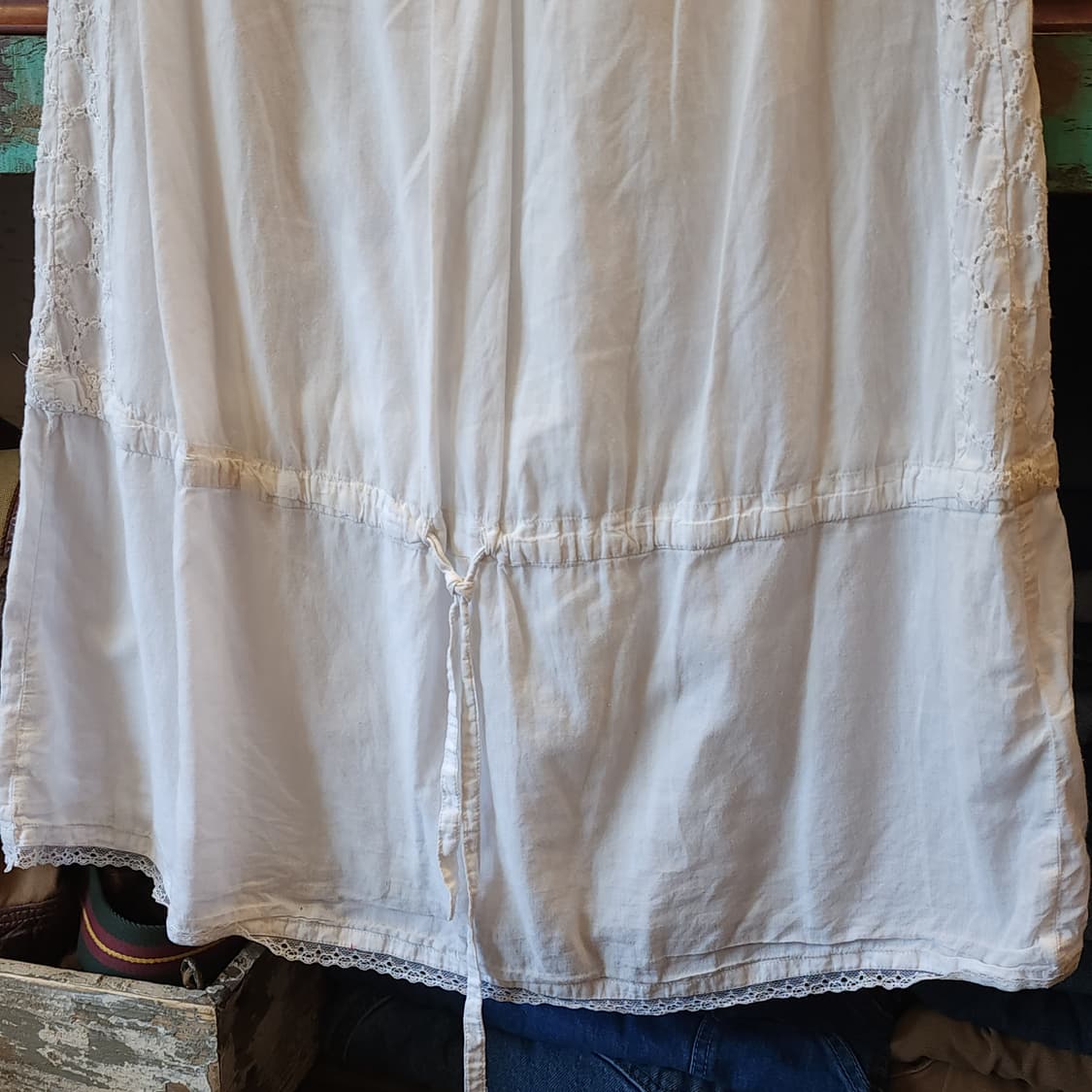 90s 빈티지 블라우스 화이트 프첸치 레이스 원피스 모리걸 42 상품이미지7