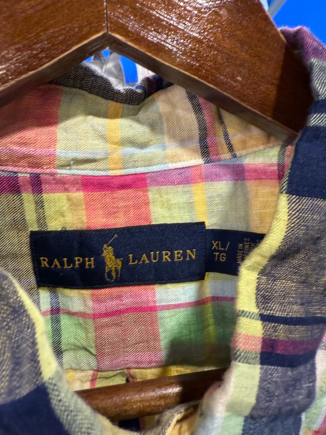 폴로 랄프로렌 네이비포니 멀티컬러 린넨 반팔셔츠 상품이미지2