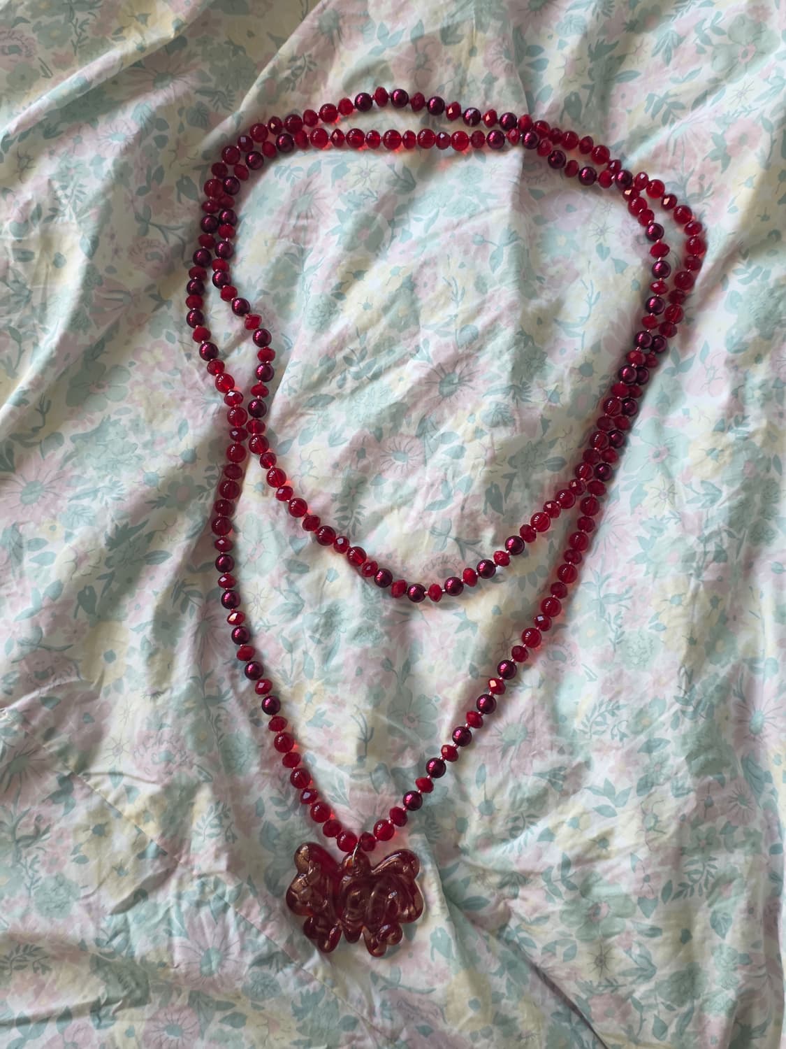 빈티지 오리엔탈 나비 비즈 목걸이 보타이 상품이미지1