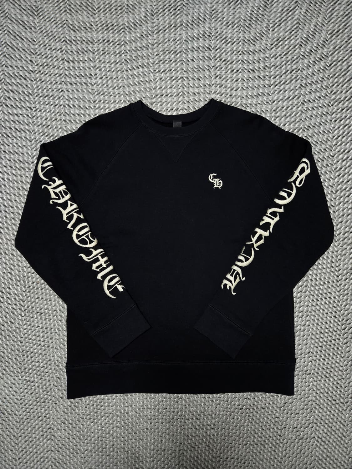 크롬하츠 맨투맨 자수 블랙(헤비웨이트) 상품이미지1