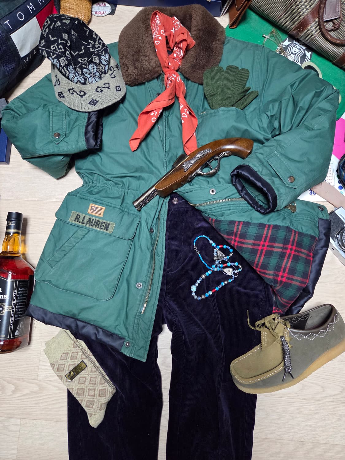 80s POLO RALPH LAUREN 램스 퍼 덕다운 파카 패딩 상품이미지4