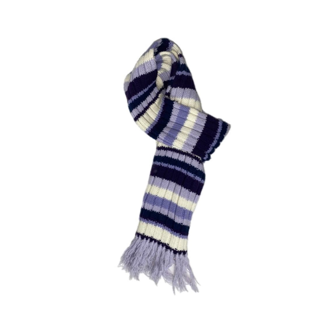 큐티 퍼플 톤 스트라이프 니트 머플러 상품이미지1