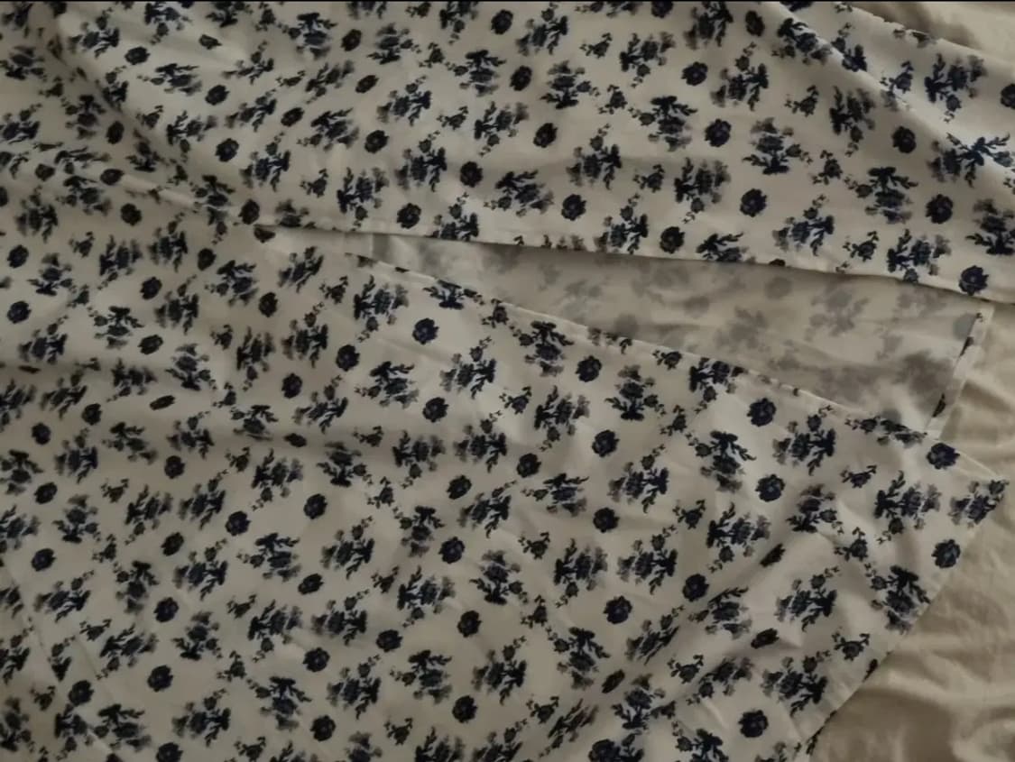 플라워 원피스 화이트 블루 퍼프 드레스 트임 상품이미지3