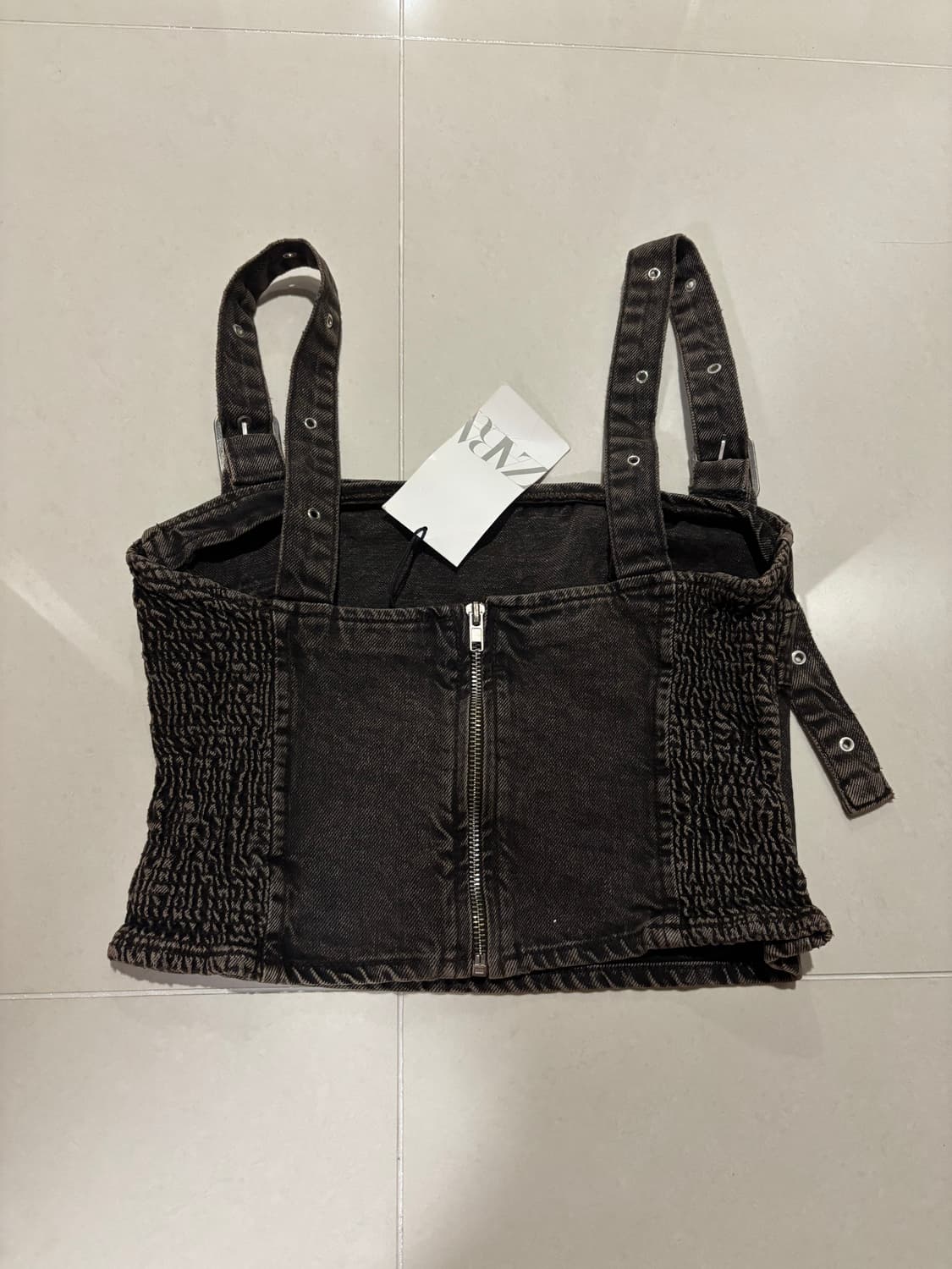 새상품) 자라 데님 버클탑 자라 탑  상품이미지4