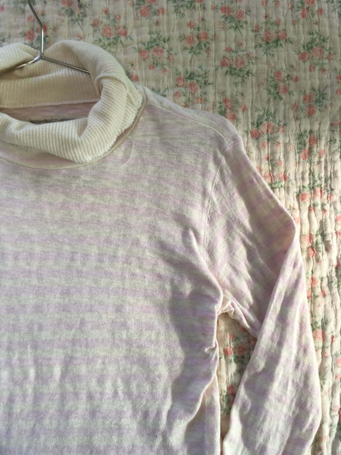 모릴 롱 블라우스+딸기우유 스트라이프 폴라 세트 상품이미지6