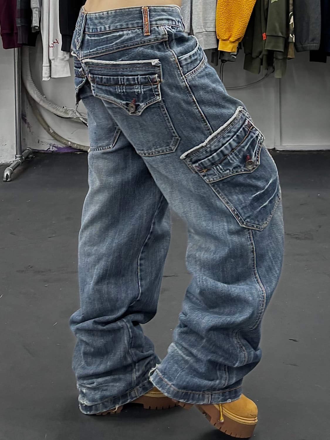 VTG 워시드 데님 카고팬츠 상품이미지2